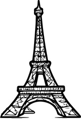 Obraz premium Simple Eiffel Tower Logo – Flat Black Icon Illustration