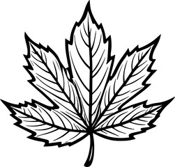 Minimal Leaf Element – Clean Black Line Art Symbol