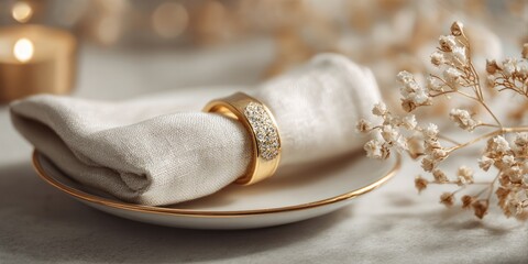 Elegant table setting with gold accents dining room photography cozy atmosphere close-up table decor inspiration