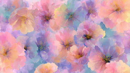 Abstract watercolor floral background with pink blossoms and soft design.