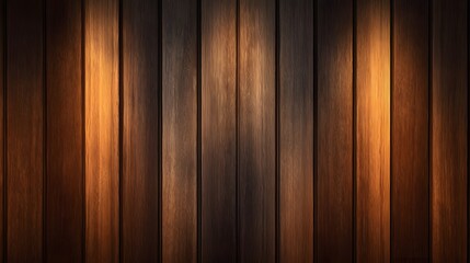 Obraz premium Vertical wooden planks display dramatic lighting with warm central highlights