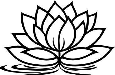 Minimalist water lily or lotus logo icon 