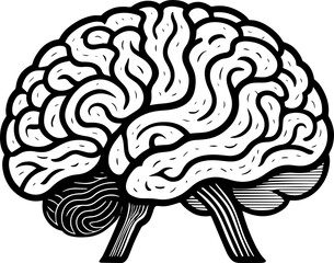 Minimalist Brain Vector Clean Line Art Icon for Science and Intelligence Concepts