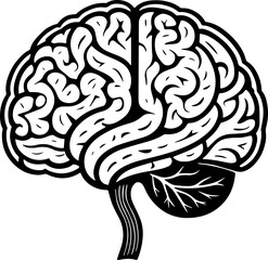 Minimalist Brain Vector Clean Line Art Icon for Science and Intelligence Concepts