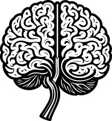 Fototapeta premium Minimalist Brain Vector Clean Line Art Icon for Science and Intelligence Concepts