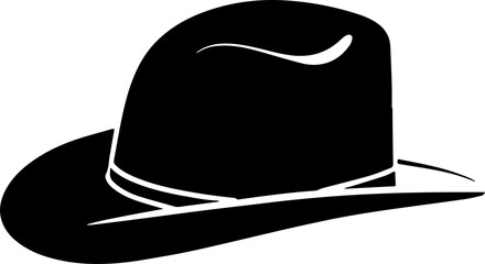 Minimalist Cowboy Hat Vector Clean Line Art Icon for Fashion and Outdoor Use