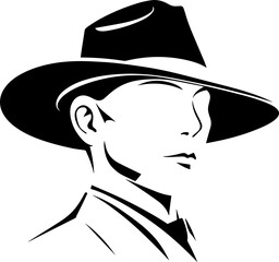 Minimalist Cowboy Hat Vector Clean Line Art Icon for Fashion and Outdoor Use