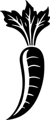 Simple Carrot Silhouette Black Vector Illustration 