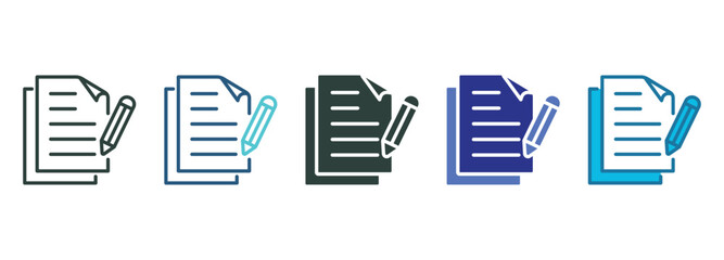 Script Icon Set Multiple Style Of