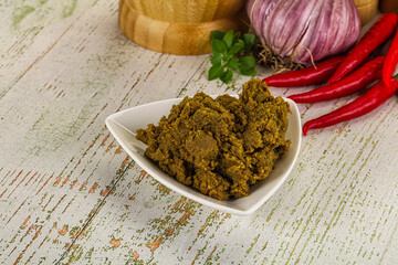 Yellow Thai spicy curry paste