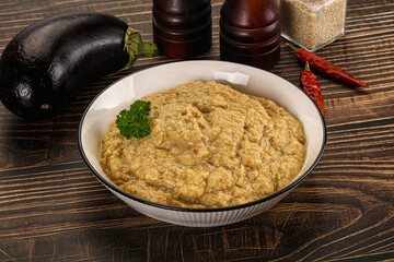 Eggplant dip - Mutabal with tahini paste