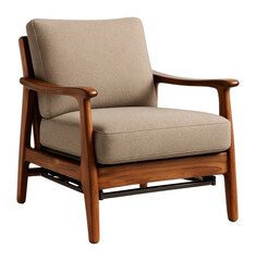 A durable armchair with a wooden frame that transforms into a bed, perfect for cabins.