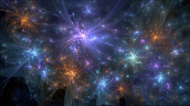 Abstract Colorful Cosmic Nebula