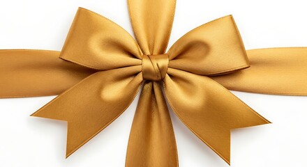 Fototapeta premium Elegant golden bow on white background perfect for gifts, celebrations, and special occasions
