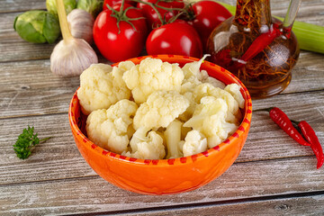 Vegan cuisine Steamed cauliflower cabbage