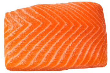 Raw salmon fillet providing healthy omega-3 fats and protein, perfect for nutritious meals, transparent background