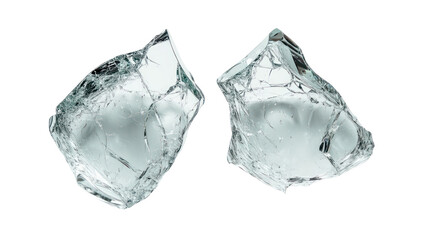 Obraz premium Two sharp ice shards isolated on transparent background