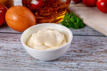 Homemade mayonnaise sauce dip cream