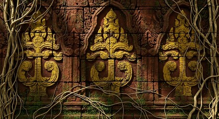 Ancient Stone Carvings and Vines Showcase History, Mystery, Exploration, and Adventure