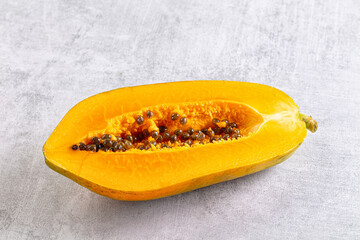Ripe sweet papaya fruit slice