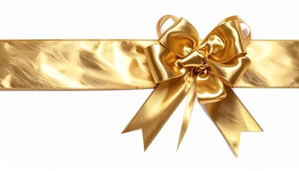 White gift box with gold satin bow glows under soft light, evoking elegance and celebration.