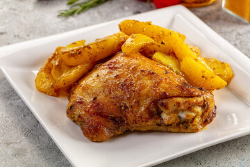 Baked chicken thighs with potatoes