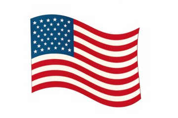 United states national flag waving, representing patriotism and national identity on a transparent background