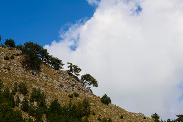 Mountain landscape with clouds