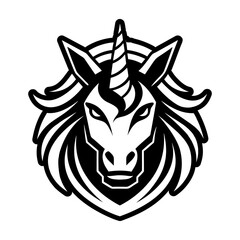 A glyph style icon showing a pegacron head