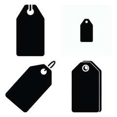 christmas gift tag silhouette vector icon set. Christmas icon collection. Holiday symbol.