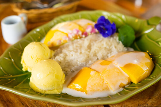 Thai dessert. Mango Sticky Rice.