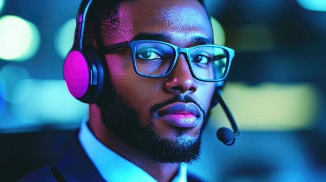 Businessman Leading Telemarketing Training Session with Trainees in Corporate Office Environment  Concept of Professional Development Mentorship and Skill Building