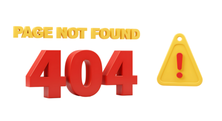 A red 404 error message with an exclamation point on black background.