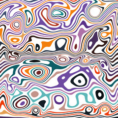 Fototapeta premium ABSTRACT ILLUSTRATION MARBLED TEXTURE LIQUIFY PSYCHEDELIC COLORFUL DESIGN. OPTICAL ILLUSION BACKGROUND VECTOR 