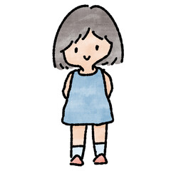 Watercolor student, children.  illustration