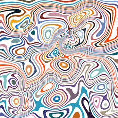 Obraz premium ABSTRACT ILLUSTRATION MARBLED TEXTURE LIQUIFY PSYCHEDELIC COLORFUL DESIGN. OPTICAL ILLUSION BACKGROUND VECTOR 