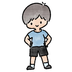 Watercolor student, children.  illustration