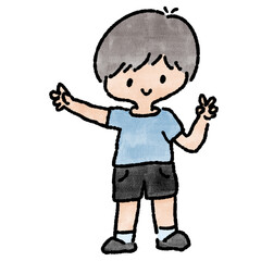 Watercolor student, children.  illustration