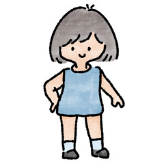 Watercolor student, children.  illustration