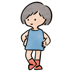 Watercolor student, children.  illustration