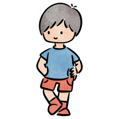 Watercolor student, children.  illustration