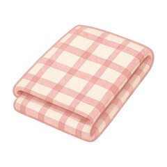 Naklejka na ściany i meble PNG Cozy checkered pink blanket illustration.