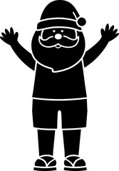 Summer Beach Christmas Santa Claus silhouette.
Transparent background.