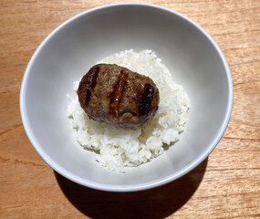 Rice with grilled meat