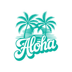 Aloha Hawaii T-Shirt Design. Vector illustration