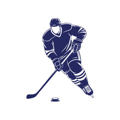 Hockey player. Vector illustration on a white background.