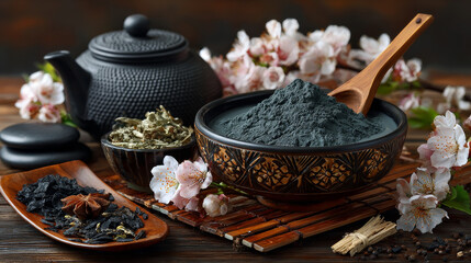 A mask of beauty on the woman's face. Black Blackhead Mask. Salon treatment for cleaning pores from acne. Cleansing face masks. Natural clay. Isolated vector illustration EPS10