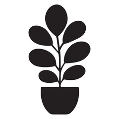 Aglaonema Plant Silhouette Vector Icon for Nature, Botanical, and Eco Design