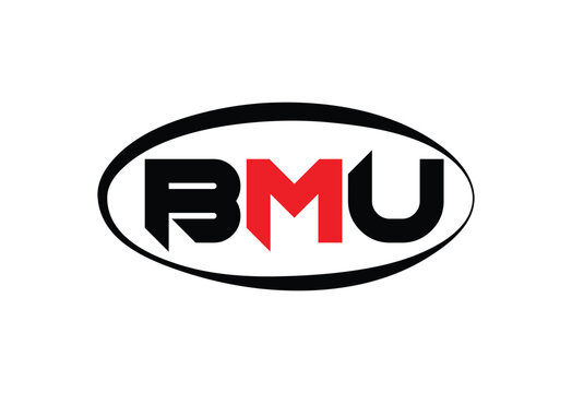 BMU Abstract Modern Lettermark Logo Design. Monogram brand identity abstract logo.