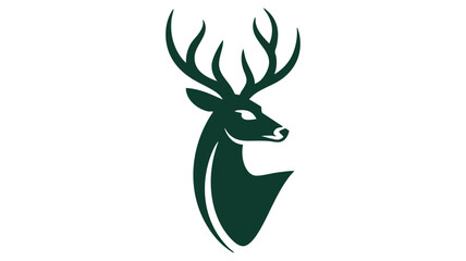 Obraz premium Majestic antlered deer head silhouette logo design for outdoors and nature brands vector